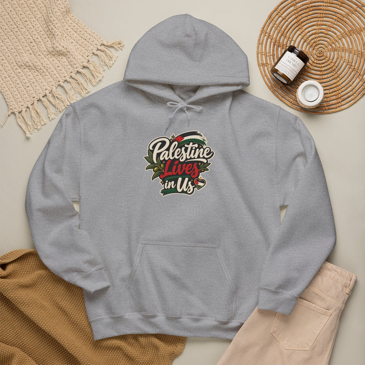 Hoodie — "Palestine Lives in Us" Graphic Hoodie