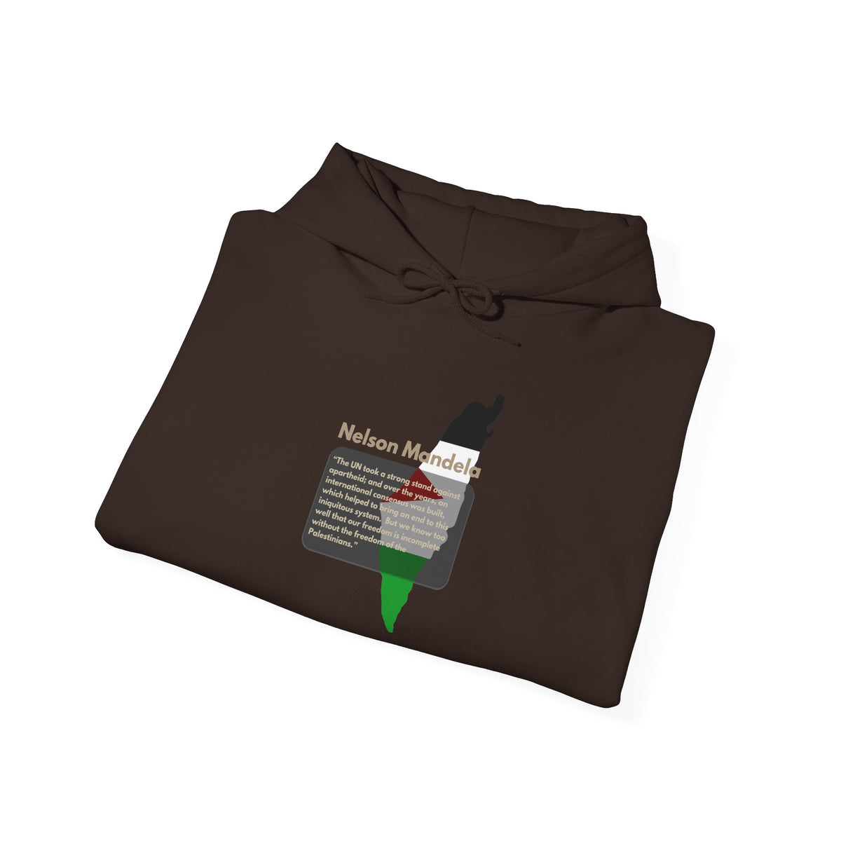 Hoodie - Nelson Mandela Quote & Palestine Flag Graphic