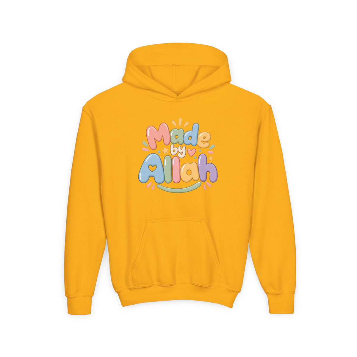 Youth Hoodie — "Made by Allah" Pastel Kids Islamic Pullover