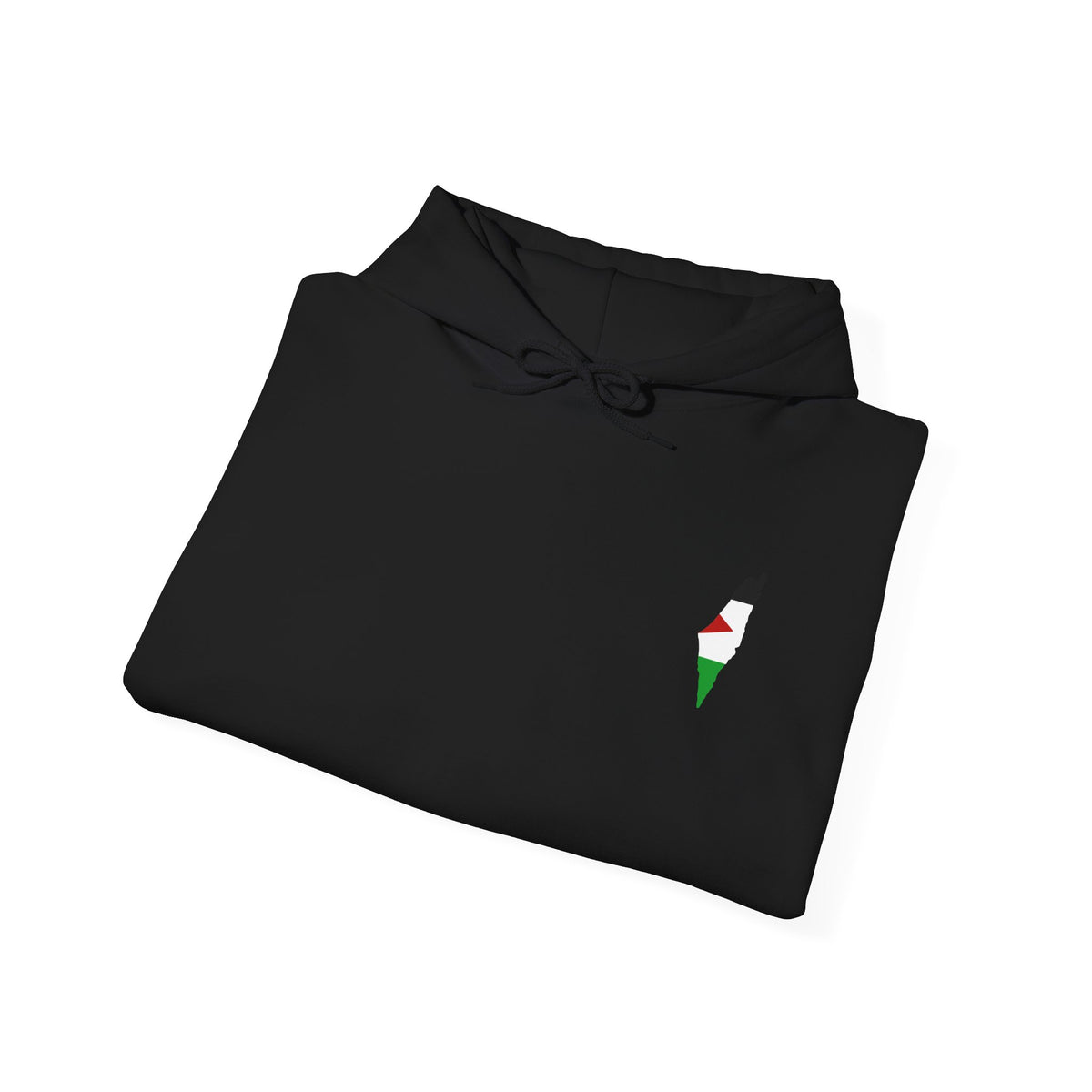 Minimalist Palestinian Flag Hoodie – Small Chest Emblem