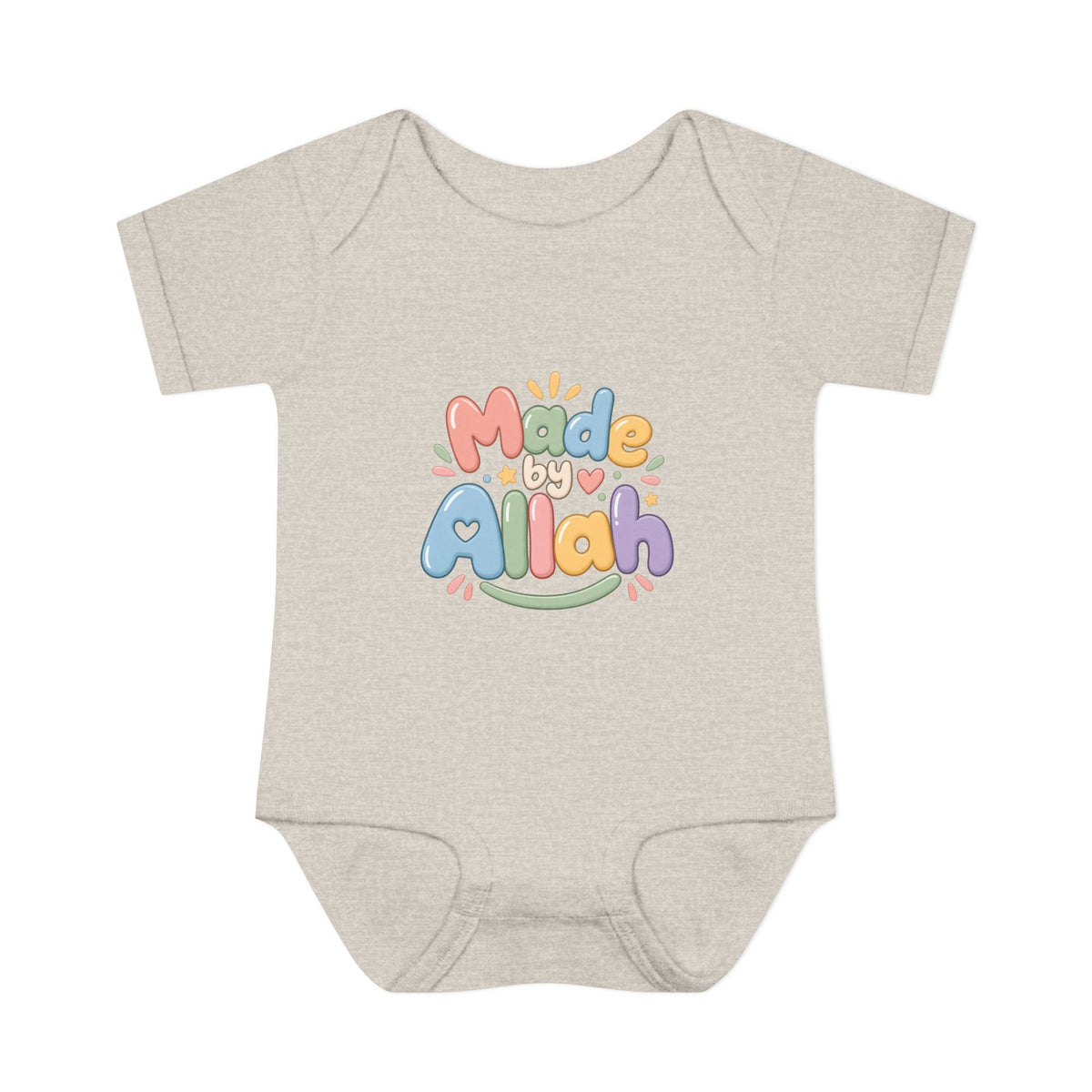 Made by Allah Baby Bodysuit — Pastel Islamic Newborn Onesie