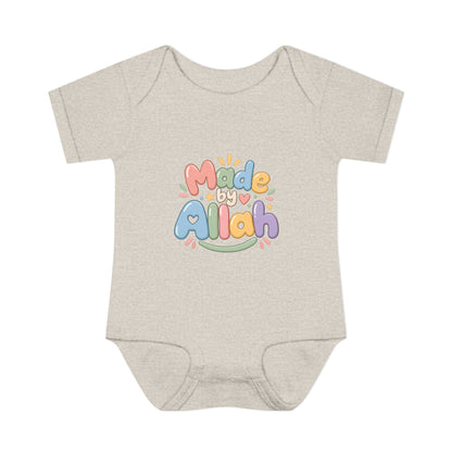 Made by Allah Baby Bodysuit — Pastel Islamic Newborn Onesie