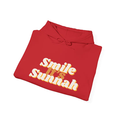 Smile It's Sunnah Hoodie — Retro Yellow Script Hoodie