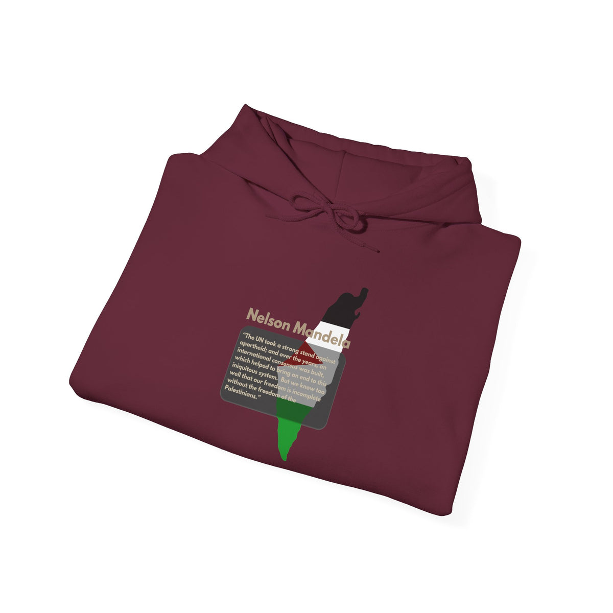 Hoodie - Nelson Mandela Quote & Palestine Flag Graphic