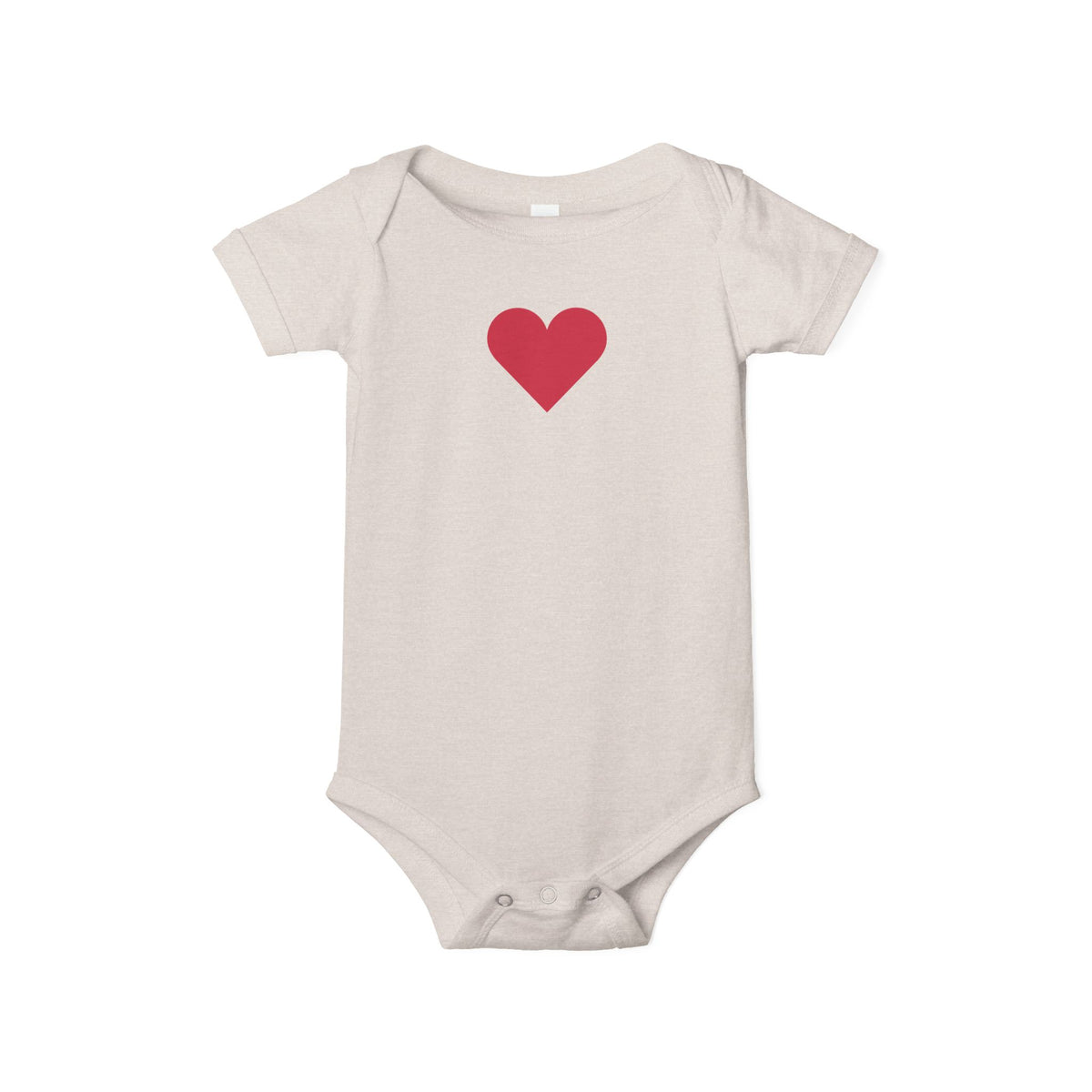 Infant One-Piece Bodysuit with Red Heart — Cute Baby Valentine or Everyday Gift