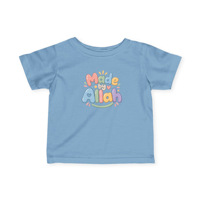 Infant Tee — "Made by Allah" Pastel Baby Shirt