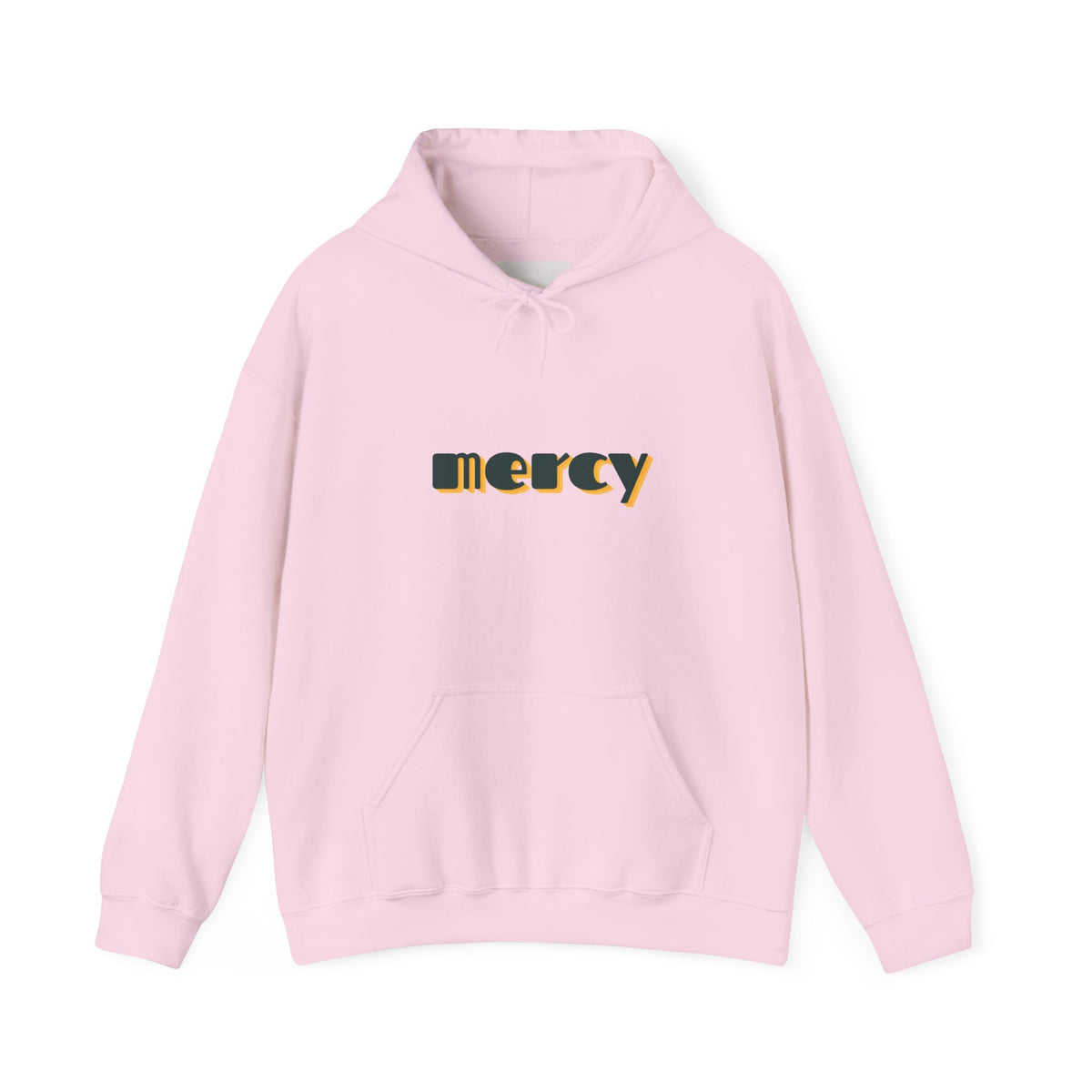 Mercy Retro Text Hoodie — Minimal Spiritual Comfort Sweatshirt