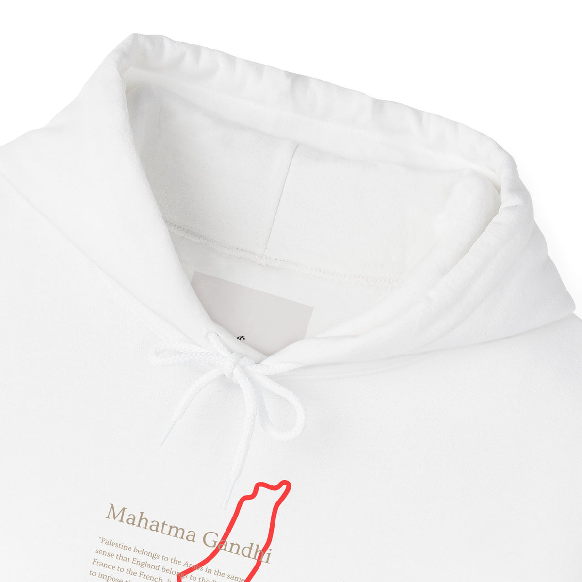 Hoodie — Mahatma Gandhi Quote with Red Palestine Map Outline
