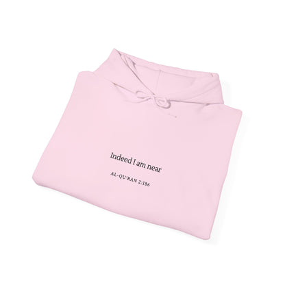 Hoodie — Minimal 'Indeed I Am Near' Quran Verse Pullover
