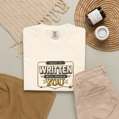 Inspirational 'Written Will Reach You' Graphic T-Shirt