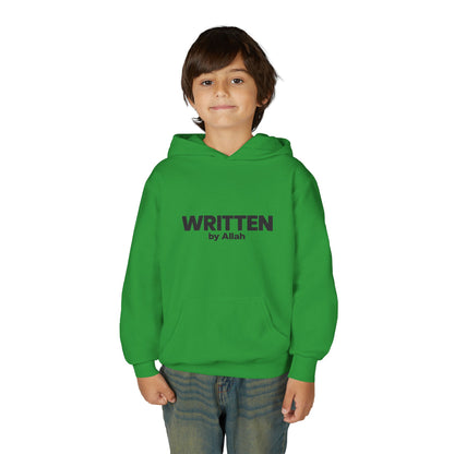 Youth Hoodie — "WRITTEN by Allah" Minimal Islamic Faith Pullover