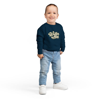 Toddler Sweatshirt - "Written by Allah" Cute Islamic Kids Crewneck, Nursery Gift for Muslim Toddlers