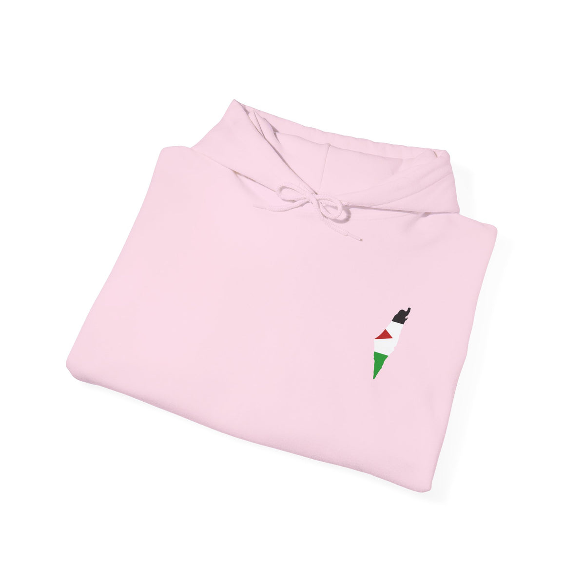 Minimalist Palestinian Flag Hoodie – Small Chest Emblem