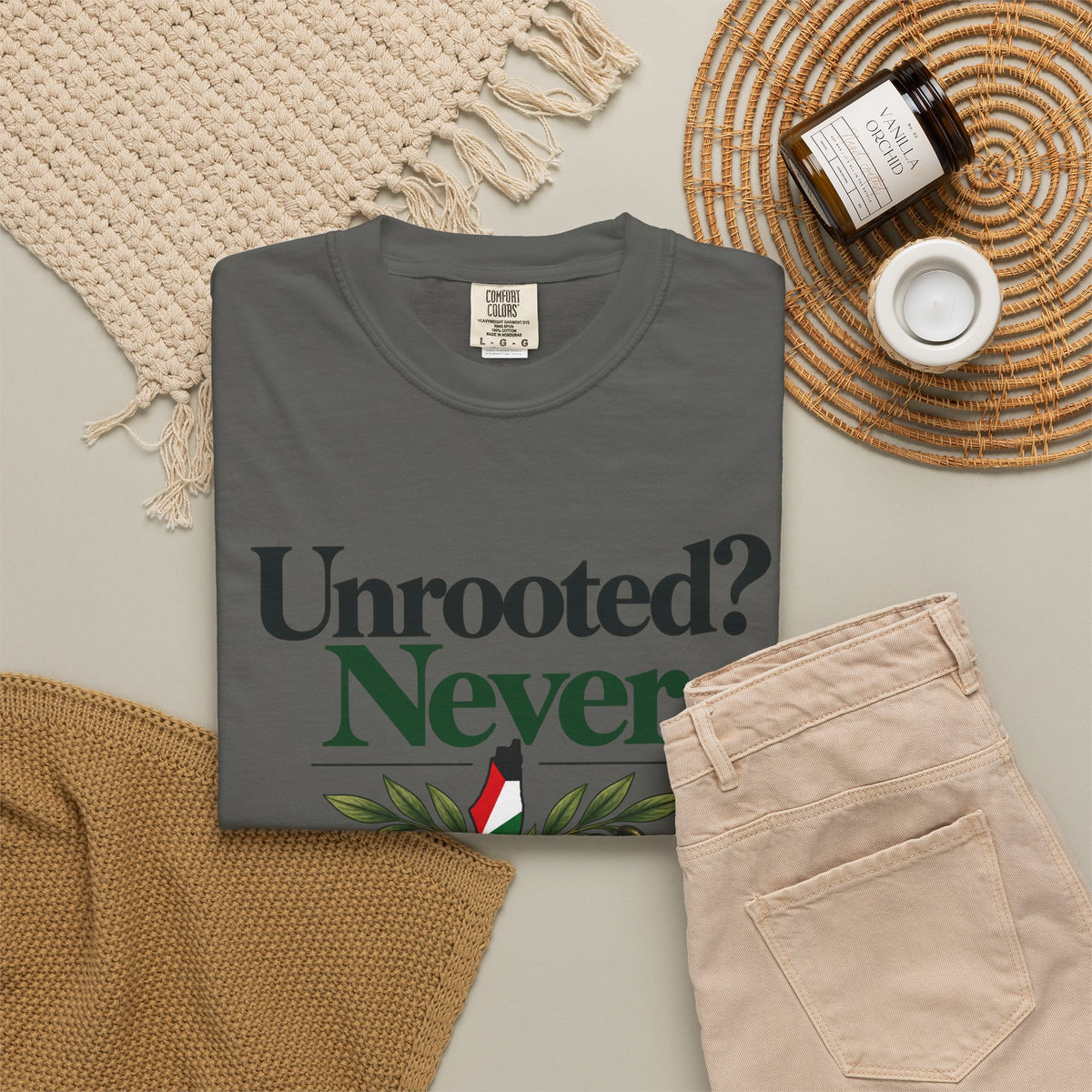 Unrooted? Never. T-Shirt — Botanical Resilience Graphic Tee