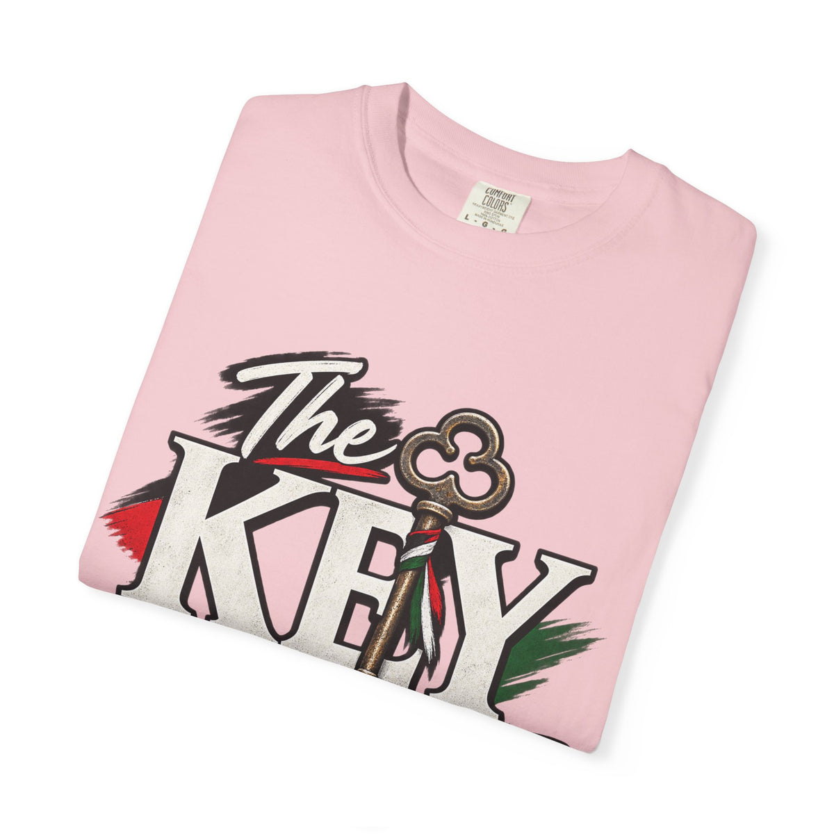 Key Still Fits T-Shirt — Vintage Key Graphic Tee with Red & Green Accents
