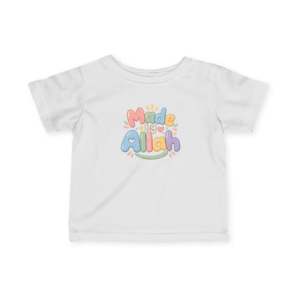 Infant Tee — "Made by Allah" Pastel Baby Shirt