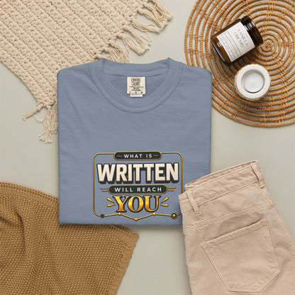 Inspirational 'Written Will Reach You' Graphic T-Shirt