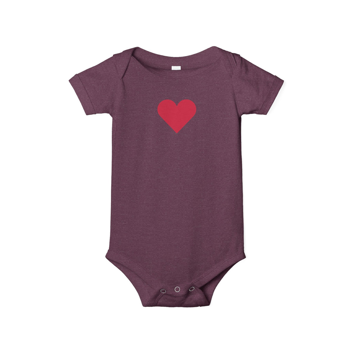 Infant One-Piece Bodysuit with Red Heart — Cute Baby Valentine or Everyday Gift