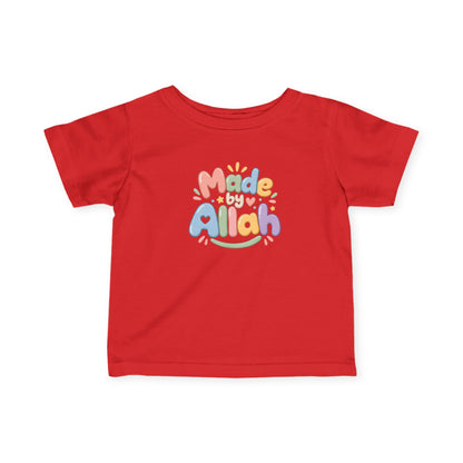 Infant Tee — "Made by Allah" Pastel Baby Shirt