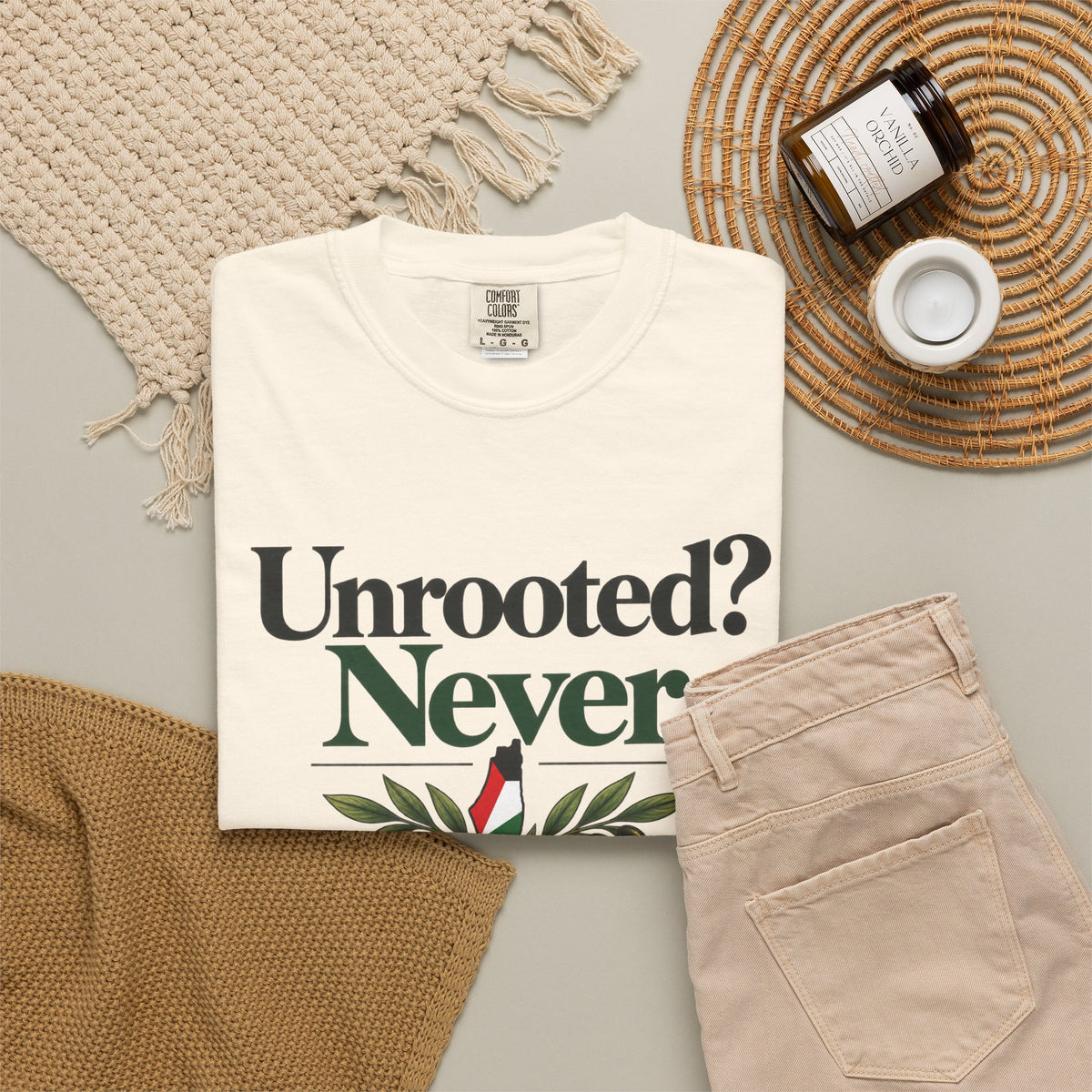 Unrooted? Never. T-Shirt — Botanical Resilience Graphic Tee