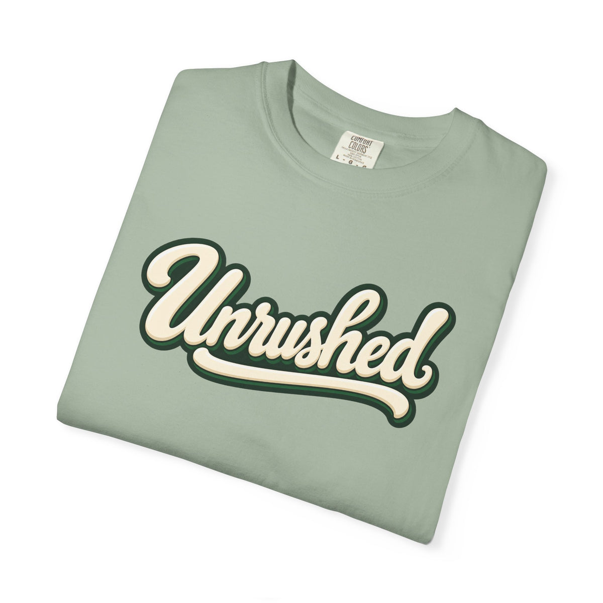 Unrushed Script T-Shirt — Vintage Retro Graphic Tee