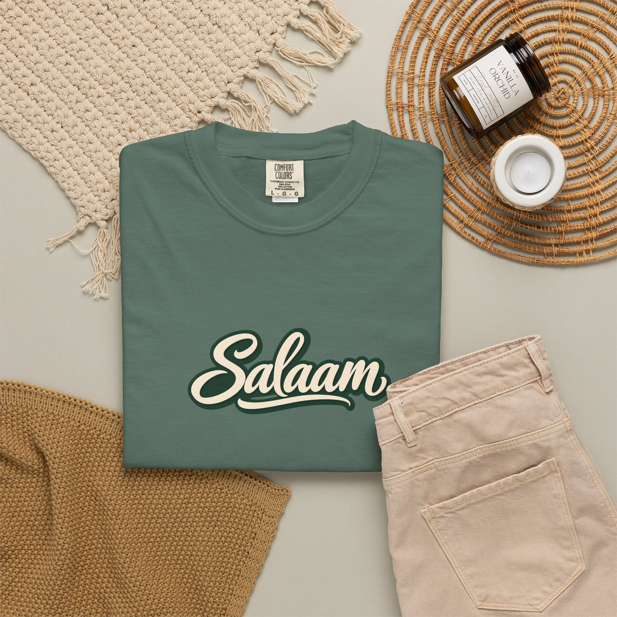 Salaam Script T-Shirt — Casual Islamic Greeting Tee
