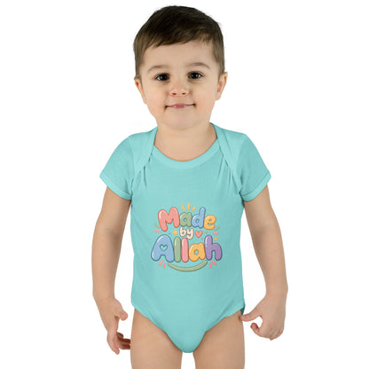 Made by Allah Baby Bodysuit — Pastel Islamic Newborn Onesie