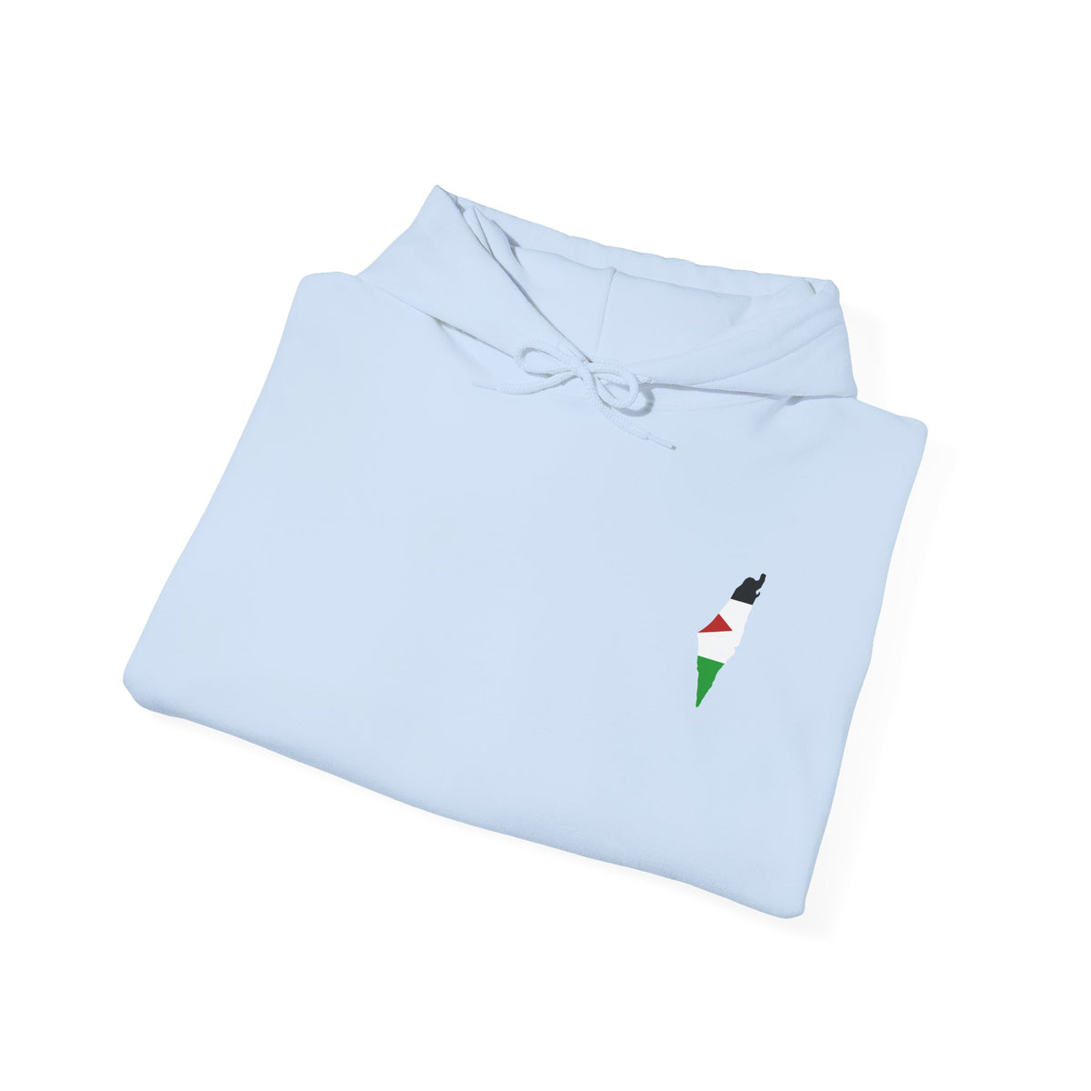 Minimalist Palestinian Flag Hoodie – Small Chest Emblem