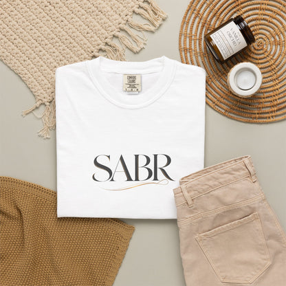 SABR Minimalist Script T-Shirt — Elegant Faith-Inspired Tee