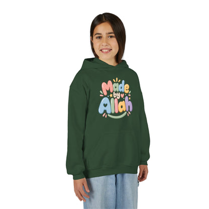 Youth Hoodie — "Made by Allah" Pastel Kids Islamic Pullover