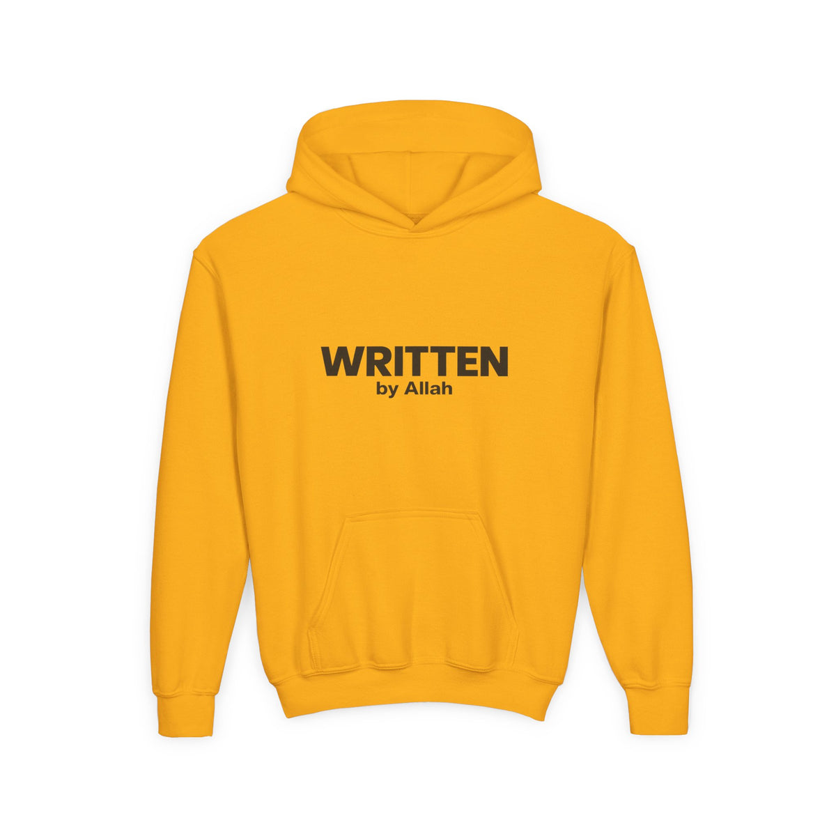 Youth Hoodie — "WRITTEN by Allah" Minimal Islamic Faith Pullover