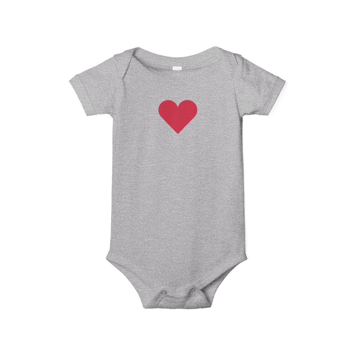 Infant One-Piece Bodysuit with Red Heart — Cute Baby Valentine or Everyday Gift