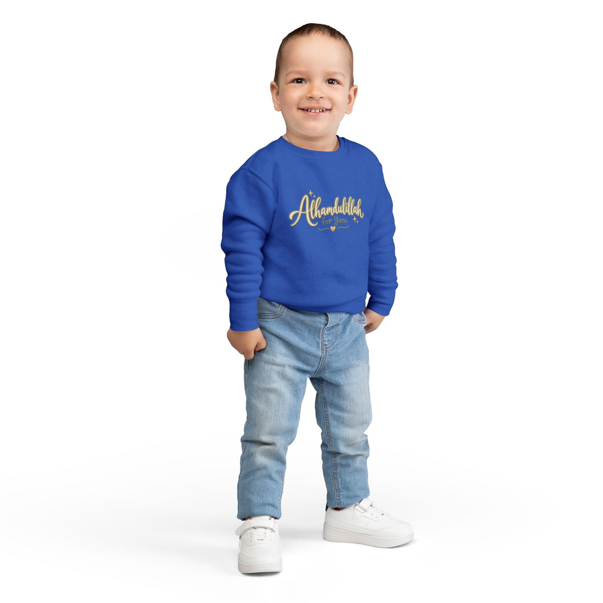 Toddler Sweatshirt — “Alhamdulillah for You” Cute Islamic Prayer Crewneck