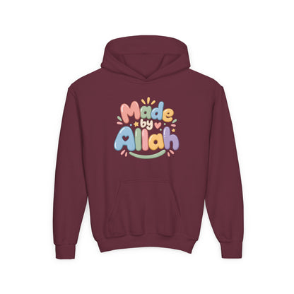 Youth Hoodie — "Made by Allah" Pastel Kids Islamic Pullover