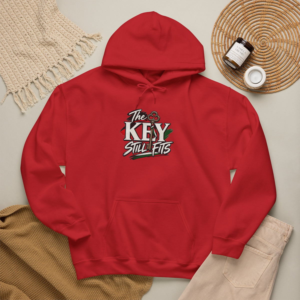 Hoodie — 'The Key Still Fits' Retro Script Logo Pullover