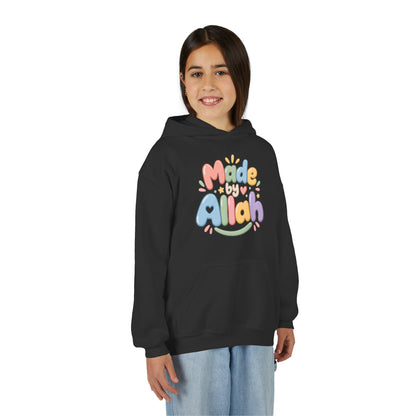 Youth Hoodie — "Made by Allah" Pastel Kids Islamic Pullover