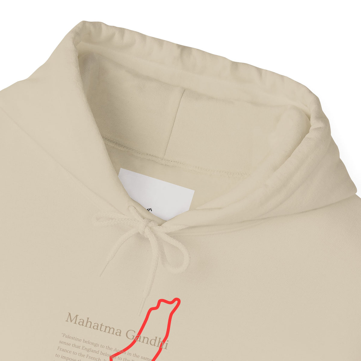 Hoodie — Mahatma Gandhi Quote with Red Palestine Map Outline