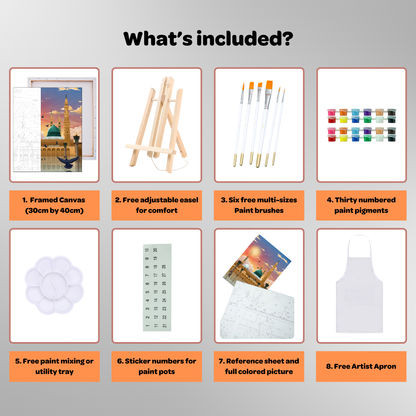 Masjid An-Nabawi Paint by Numbers Kit | Islamic paint by numbers | Islamic Painting | Islamic diy art |