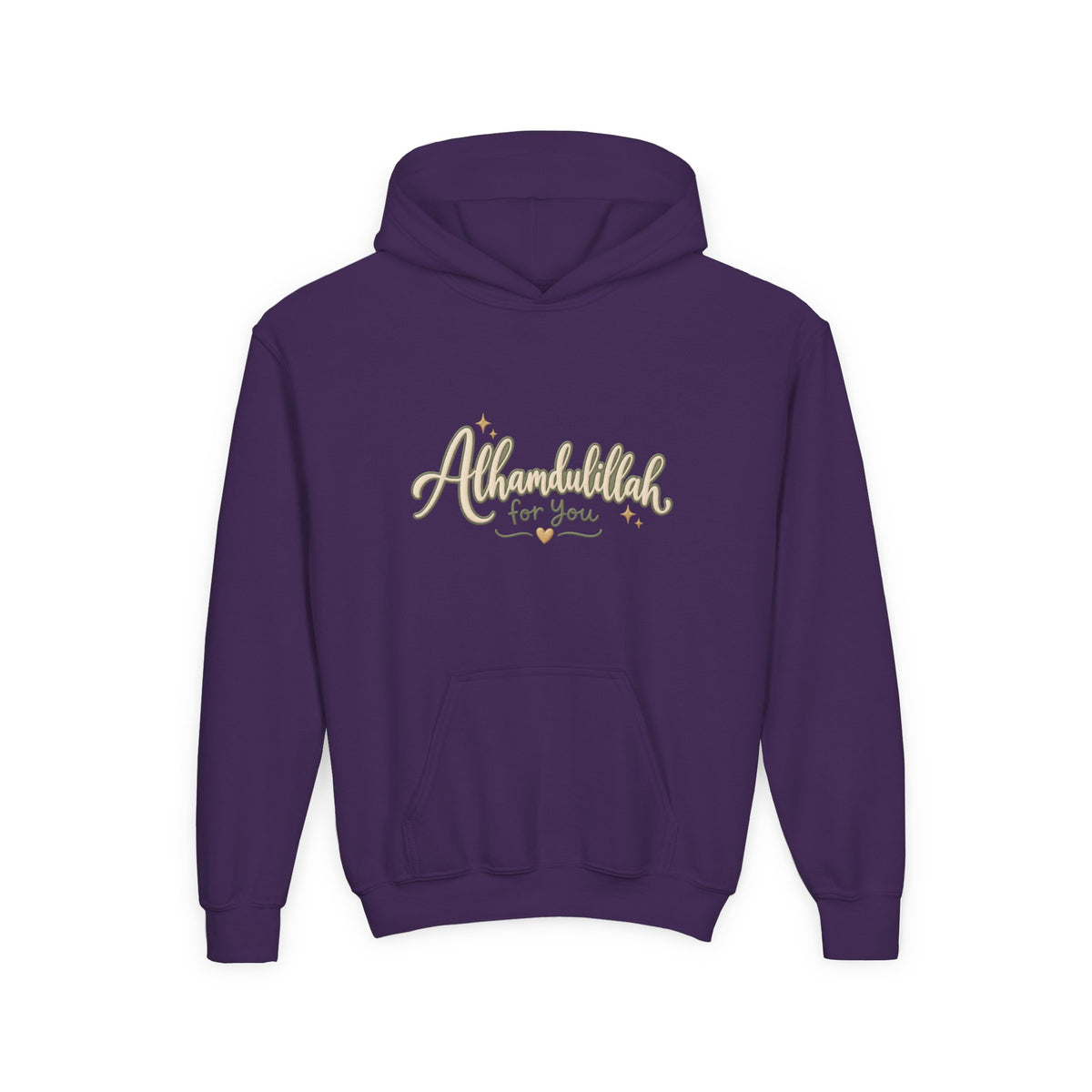 Youth Hoodie – “Alhamdulillah for You” Script Design (Islamic Gratitude Gift)
