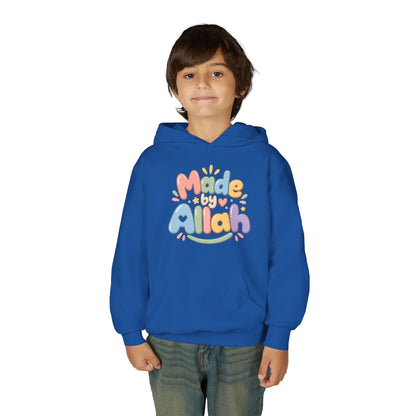 Youth Hoodie — "Made by Allah" Pastel Kids Islamic Pullover