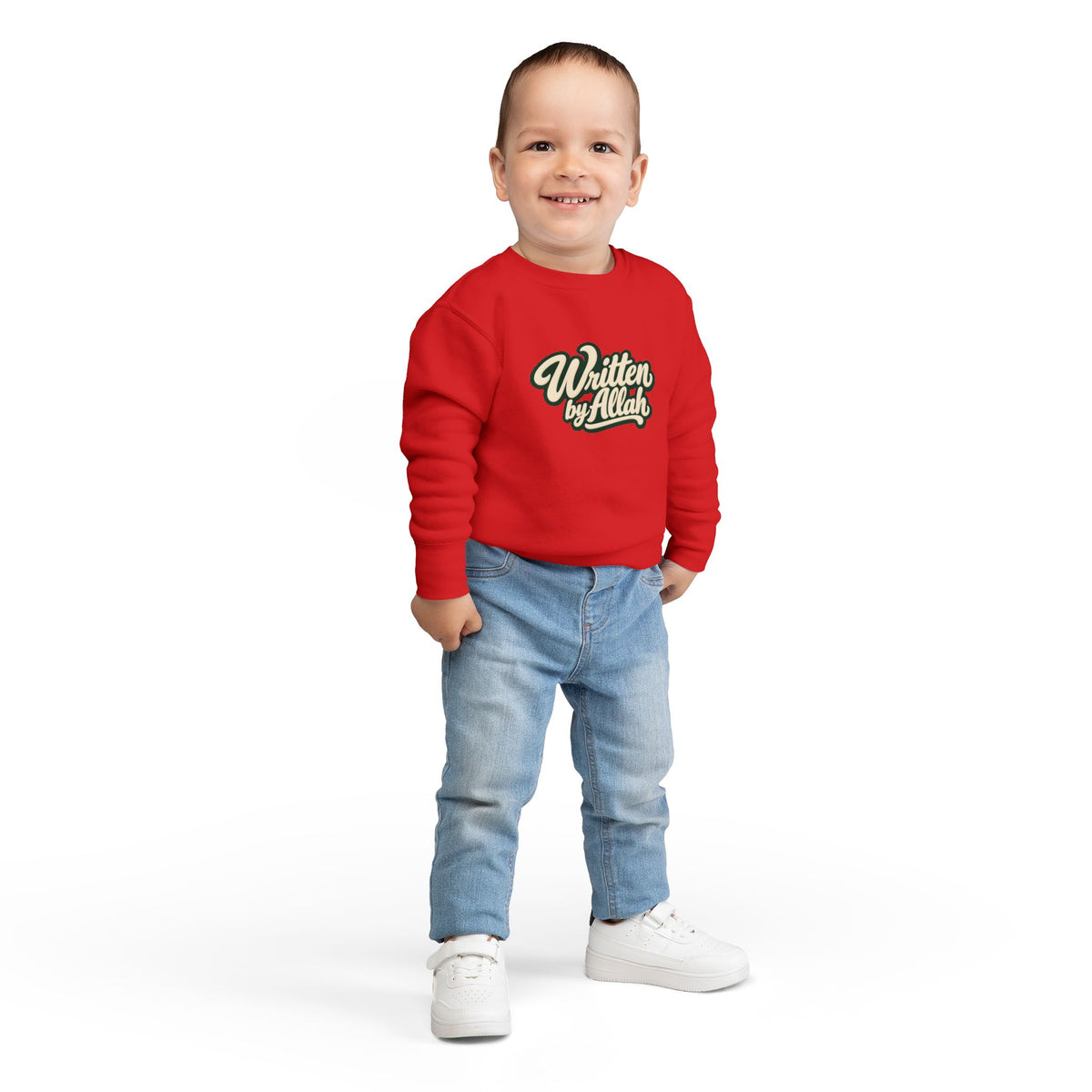 Toddler Sweatshirt - "Written by Allah" Cute Islamic Kids Crewneck, Nursery Gift for Muslim Toddlers