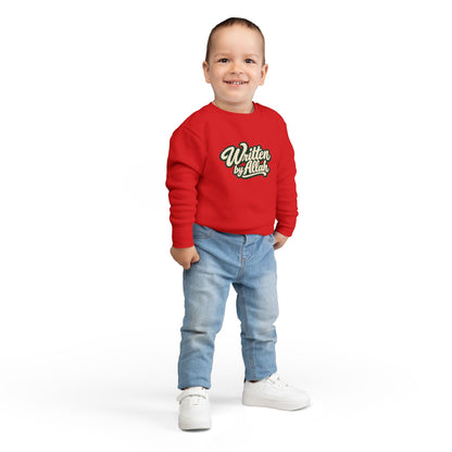 Toddler Sweatshirt - "Written by Allah" Cute Islamic Kids Crewneck, Nursery Gift for Muslim Toddlers
