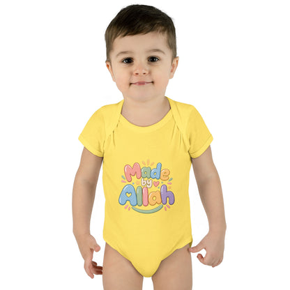 Made by Allah Baby Bodysuit — Pastel Islamic Newborn Onesie