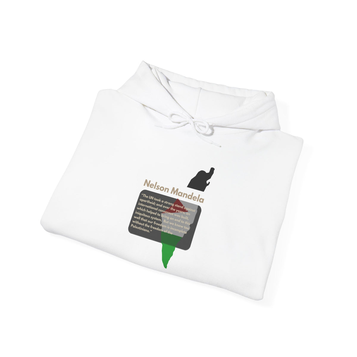 Hoodie - Nelson Mandela Quote & Palestine Flag Graphic
