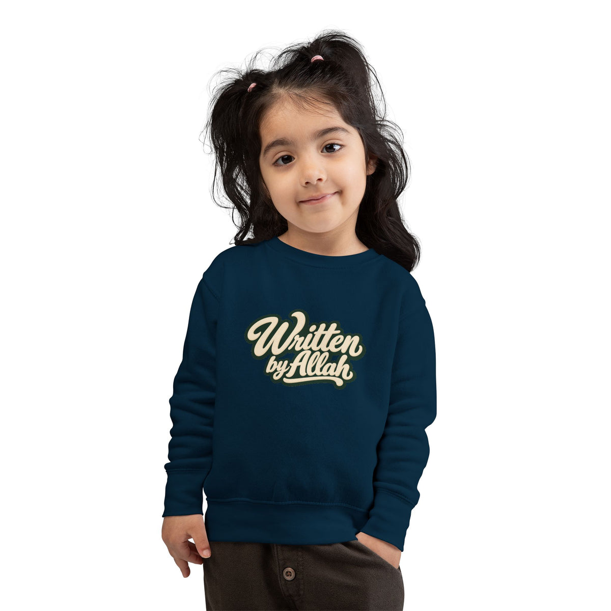 Toddler Sweatshirt - "Written by Allah" Cute Islamic Kids Crewneck, Nursery Gift for Muslim Toddlers