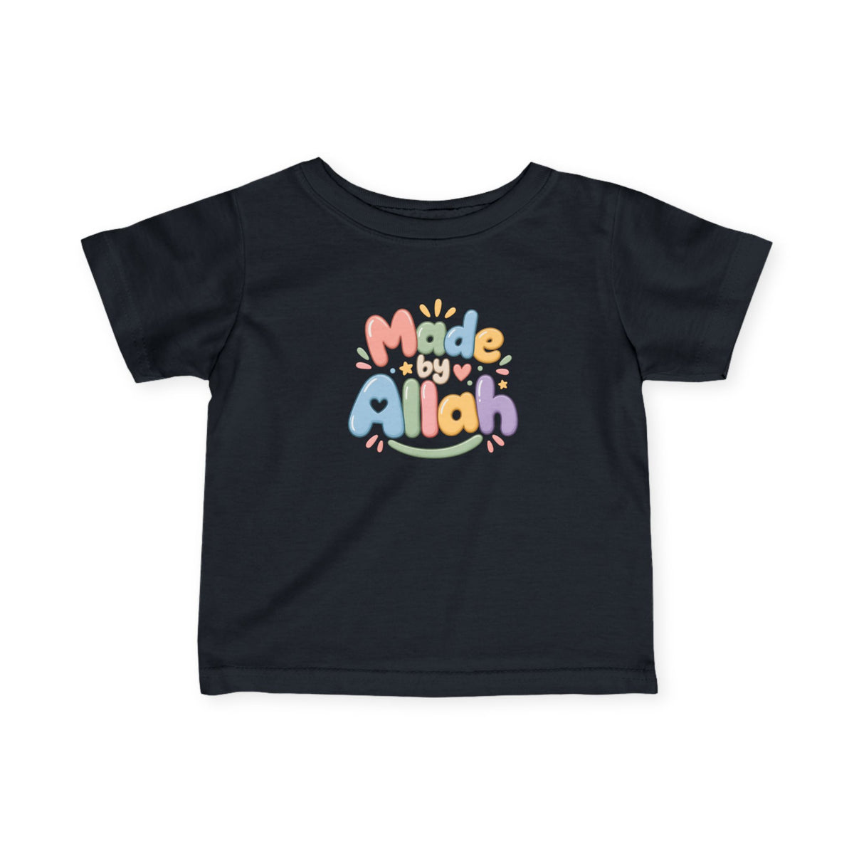 Infant Tee — "Made by Allah" Pastel Baby Shirt