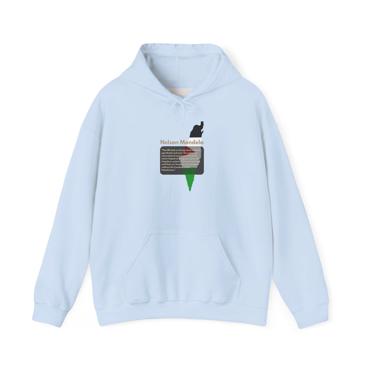 Hoodie - Nelson Mandela Quote & Palestine Flag Graphic