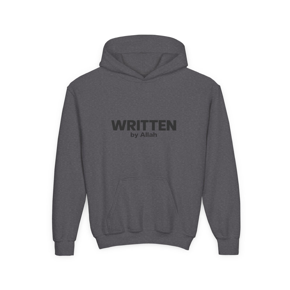 Youth Hoodie — "WRITTEN by Allah" Minimal Islamic Faith Pullover