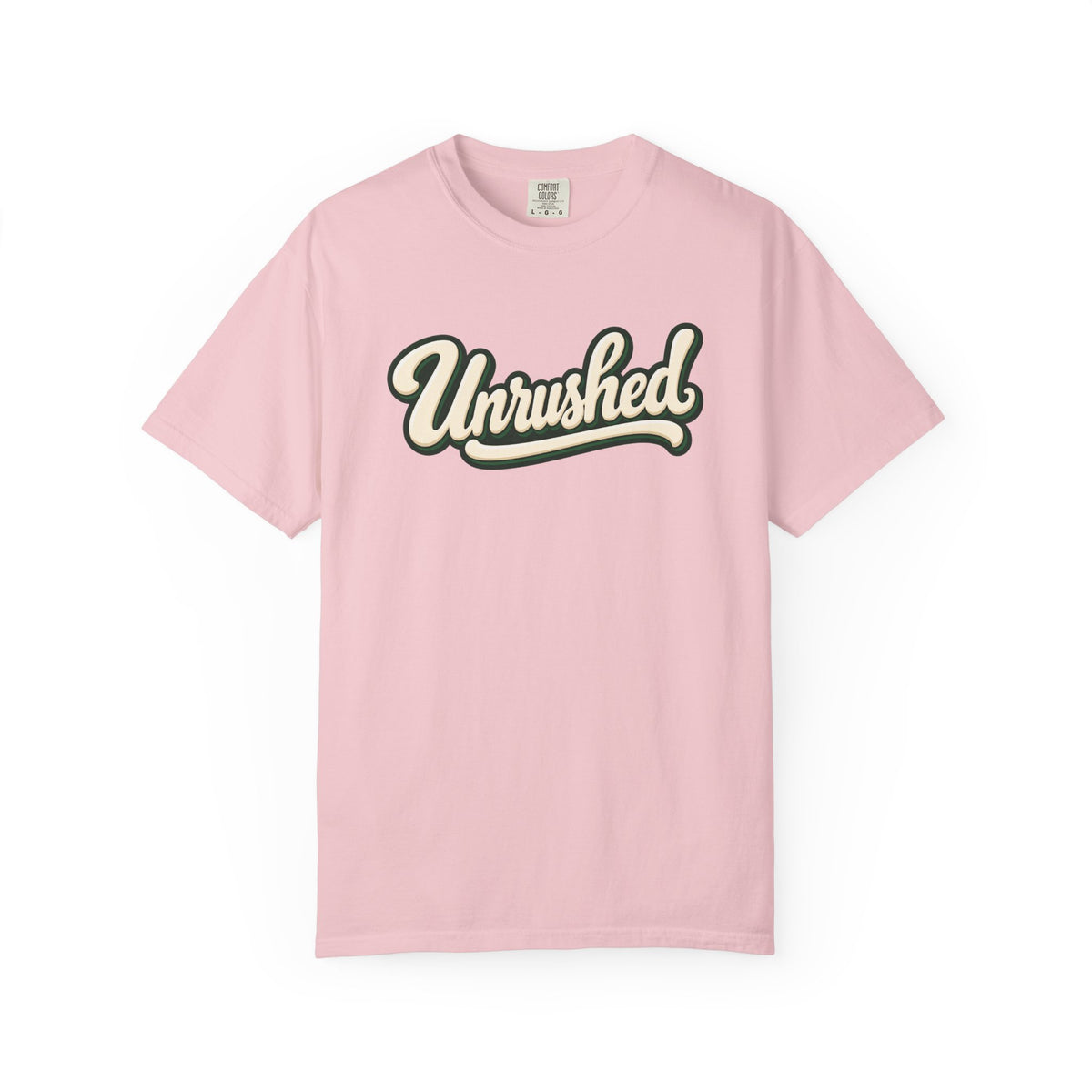 Unrushed Script T-Shirt — Vintage Retro Graphic Tee