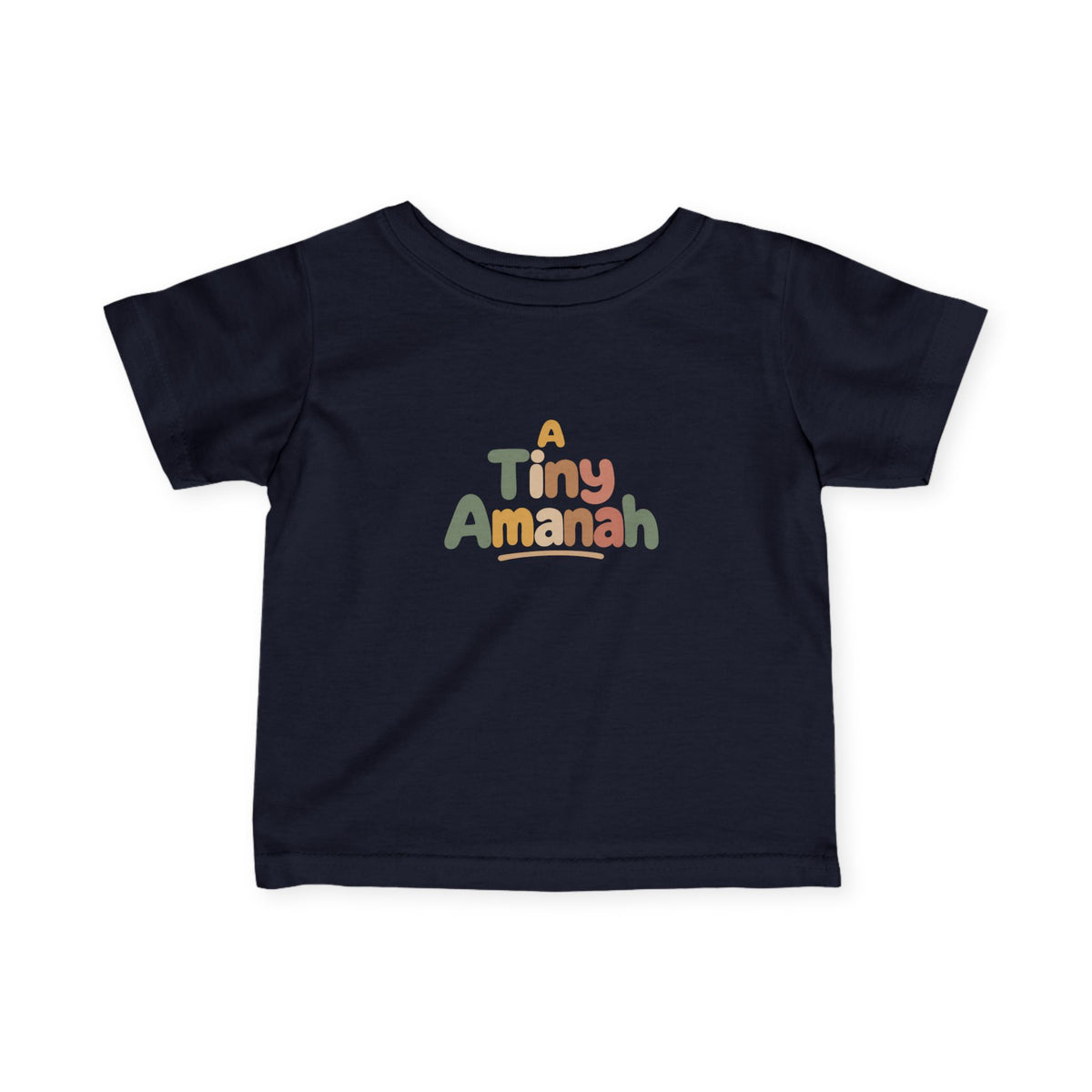Infant Tee — "A Tiny Amanah" Colorful Retro Baby Shirt